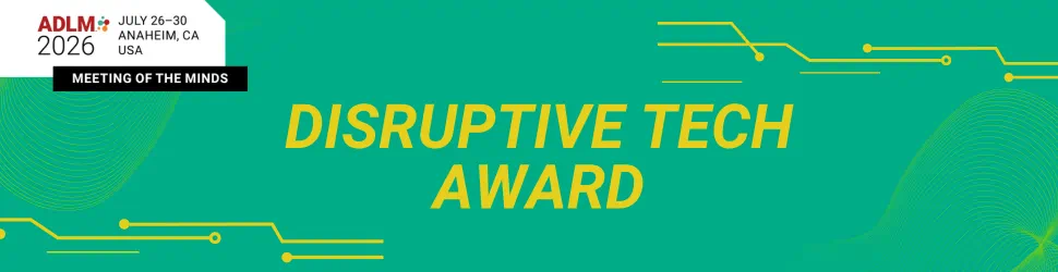 Advertisement for 2026 ADLM conference in Anaheim, California July 26-30